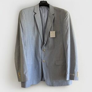 NWT Architect Men’s Light Cool Blue Blazer Sports Jacket 48L with Gold Buttons